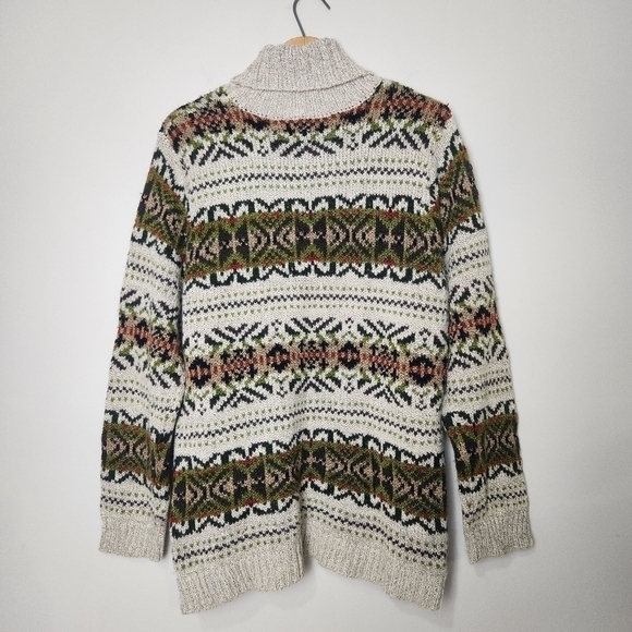 Vintage Women's Chunky Knit Turtleneck Oversized Sweater Large - Picture 5 of 14